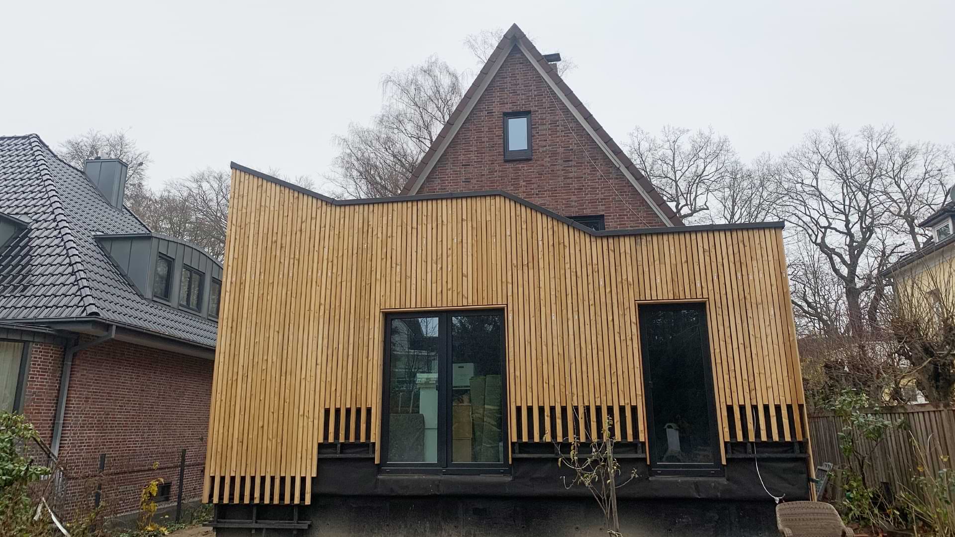 Vorgefertigter Anbau in Holzrahmenbauweise – Projekt Marienthal