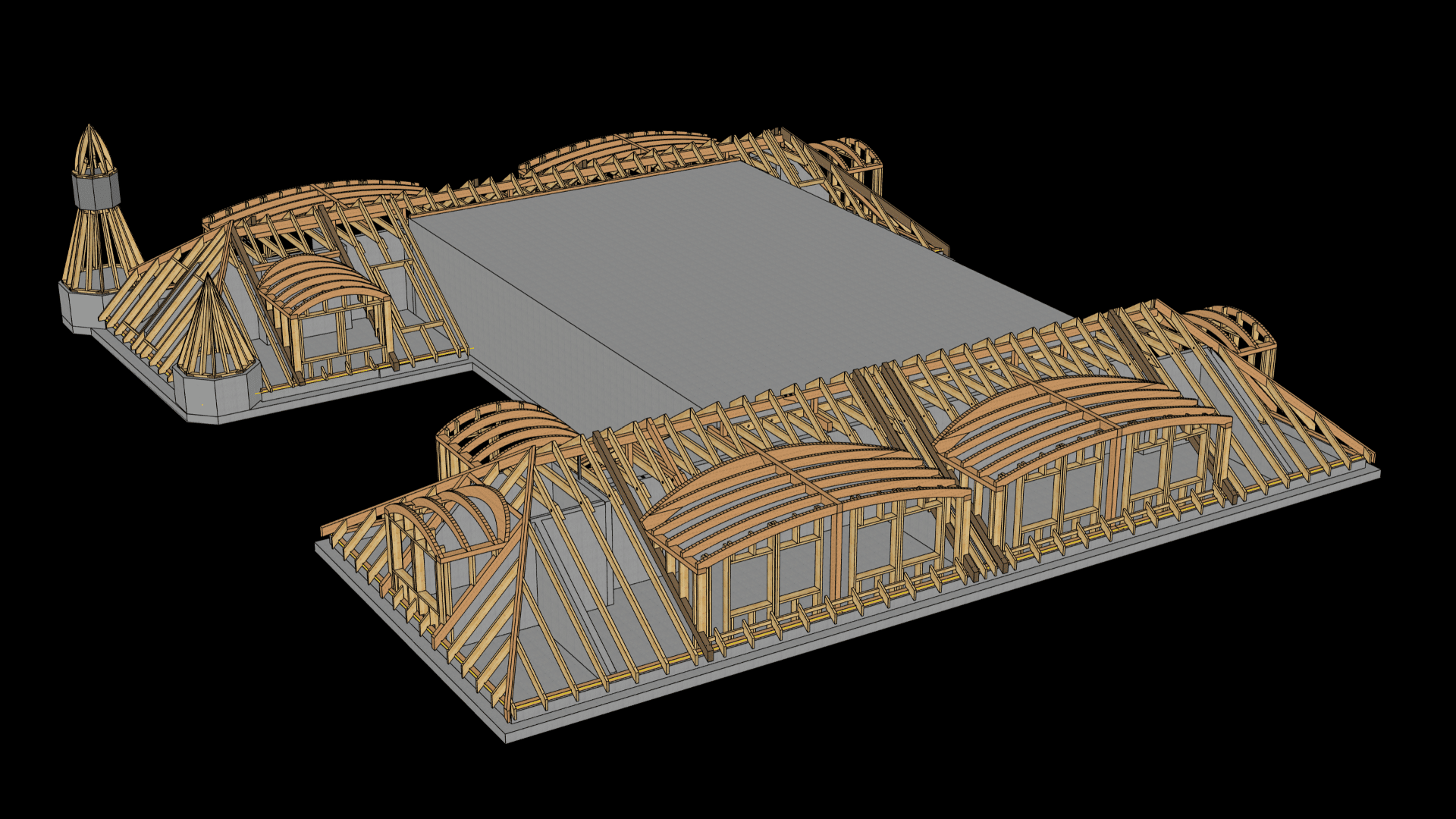 3D-Planung eines Holzbauprojekts
