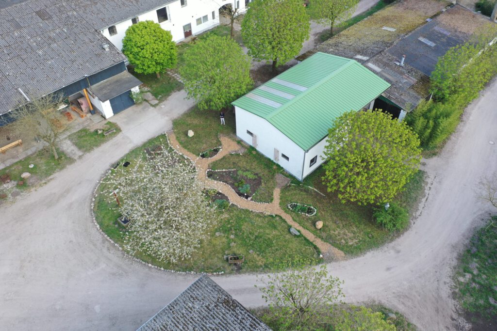 Haidehof aus der Luft, Dachfläche und Umgebung